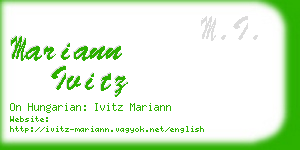 mariann ivitz business card